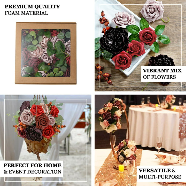 Artificial Roses, Peonies, Daisy, & Hydrangea Mix Flower Box DIY Foam