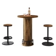 thumbnail image 3 of Fnova 3 Piece Bar Table Set with Round Counter Height Table and 2 Stools, Pub Table Set for Kitchen, Apartment, Small Space, 3 of 17