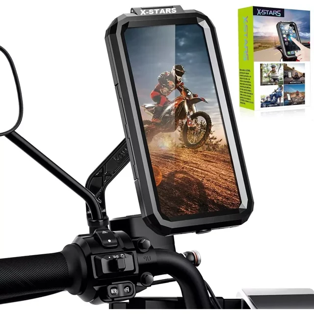 Funda Base Soporte Para Celular Moto Retrovisor Impermeable
