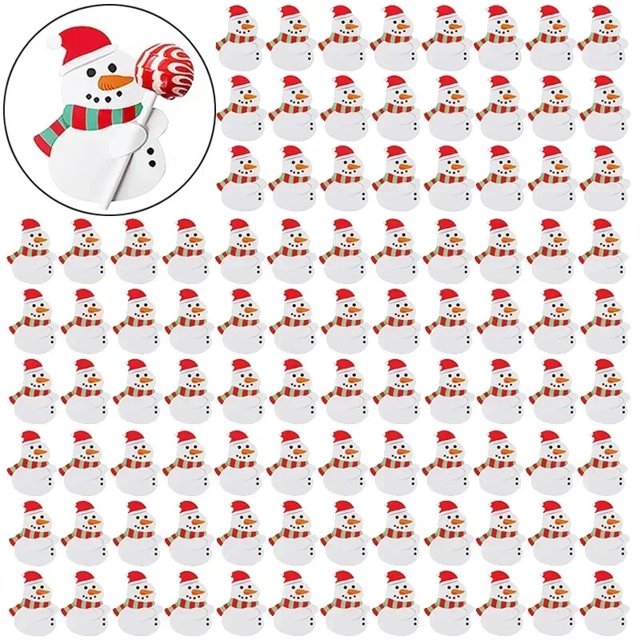 Tarjetas de papel de Piruleta de Navidad, Papá Noel, pingüino, muñeco de nieve, soporte para dulces, suministros de fiesta de cumpleaños para niños, decoración envuelta