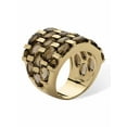 thumbnail image 2 of PalmBeach Jewelry 15.07 TCW Round Genuine Smoky Quartz Yellow Gold-Plated Five-Row Ring, 2 of 5