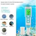thumbnail image 3 of Medidor de PH, medidor de salinidad/PH/SG/TDS/EC/ORP/Temp 7 en 1, probador de monitor de calidad del agua para piscinas, hidroponía, agua potable, acuarios, azul, una pieza,, 3 of 5