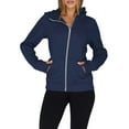 thumbnail image 3 of Sudaderas con Capucha y Cremallera para Mujer, Chaquetas de Forro , Sudaderas de Gran Tamaño, Conjuntos de Moda de Otoño, Suéteres, Ropa de Invierno. Azul Marino XL, 3 of 9