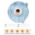 thumbnail image 6 of 13 Inch Round Placemats Set of 6, Light Blue Non Slip Heat Insulation PP Table Mats, Modern Abstract Art Ombre Striped Washable Place Mats for Kitchen Dining Party Table Decor, 6 of 7