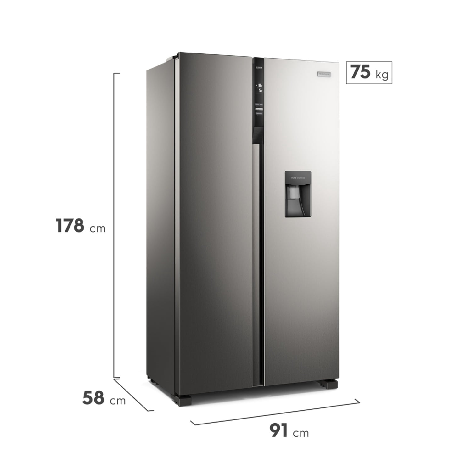 Frigidaire Side-by-Side Double Door Refrigerator, Gray