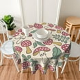 thumbnail image 5 of Cute Mushrooms and Leaves Pattern Tablecloth Round Table Cloths Washable Holiday Table Cover Decorative for Kitchen Dinner Party One Size, 5 of 6