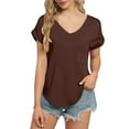 thumbnail image 2 of TODOZO T Shirts for Women Loose Fit Casual Lightweight Soft Basic Tees Women's Solid V Neck Tops with Chest Pocket Short Sleeve T Shirts Loose Casual Basic Tees Summer Clothes Outfits, 2 of 9