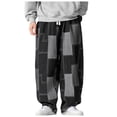thumbnail image 3 of WEAIXIMIUNG Dress Pants Mens Wool Fall and Winter New Retro Patch Jacquard Loose Wide Leg Straight Casual Pants, 3 of 7