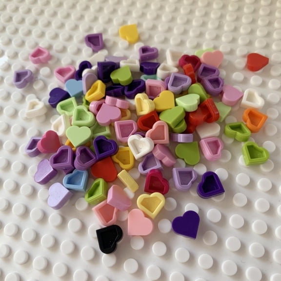 200pcs MOC 39739 Tile Round 1x1 Heart Building Blocks Sets Love Peach Compatible with Educational Creative Kids Children Toys