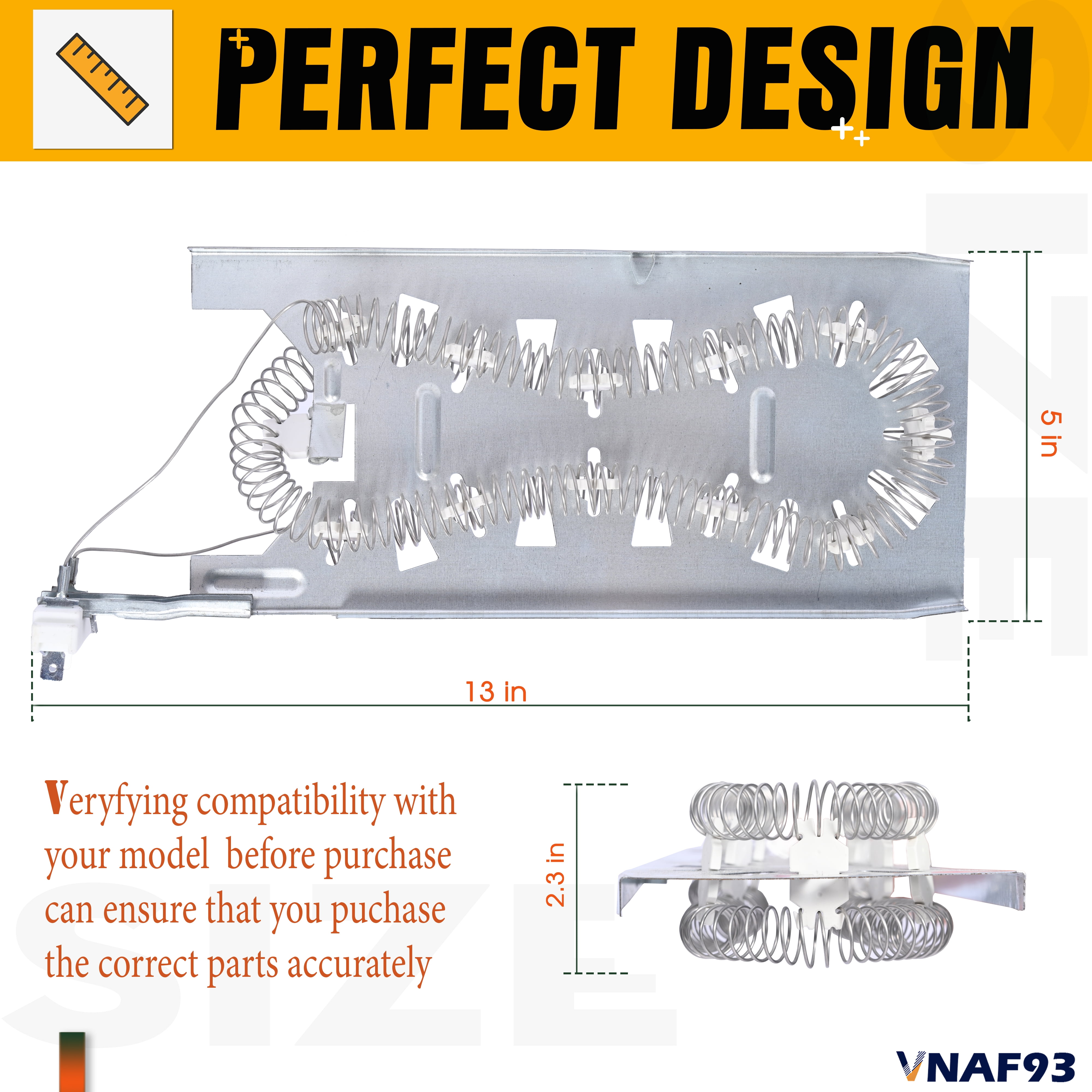Upgraded 3387747 Dryer Heating Element for Whirlpool Kenmore Maytag Dryer, WP3387747 W11344457 W11045584 Dryer Heater Heating Element with 3392519 279816 279973 Thermal Fuse Kit for Whirlpool Dryers