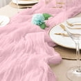 thumbnail image 4 of Yhmxh Cheesecloth Table Runner 35"x118", Boho Table Runner Decor Soft Gauze Rustic Wrinkle Wedding Table Decor for 10ft Table Birthday Party, Baby Shower, Bridal Shower, Home & Event Decor, 4 of 6