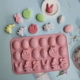 thumbnail image 6 of FeiFu Easter Bunny Cookie Mould 18-Cavity Silicone Molds for Chocolate & Sugar Cookies for Classroom Parties & Gift Box FillersPink, 6 of 6