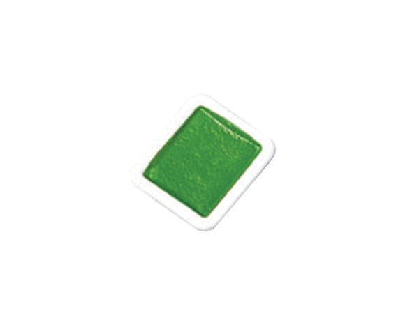 Prang Non-Toxic Washable Semi-Moist Watercolor Paint Refill, Plastic Half Pan, Green, Pack of 12