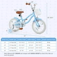 thumbnail image 3 of Costway 14" Kid's Bike with Removable Training Wheels & Basket for 3-5 Years Old Blue, 3 of 10