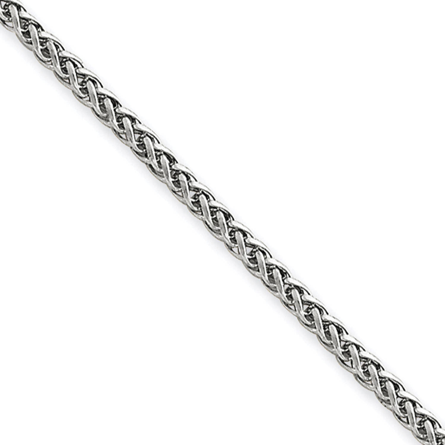 14 Karat White Gold 2mm Wheat Chain 