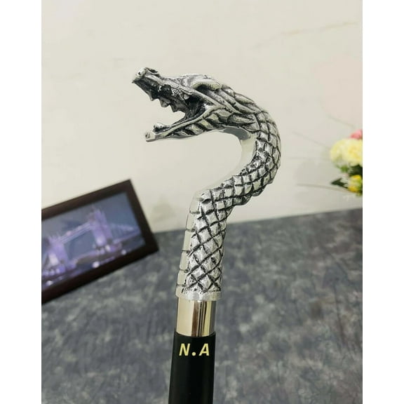 Victorian Premium Walking Cane Beautiful Plated Solid Foldable Handle Walking Stick & Crutches Buffed Polished Canes for Men and Women 3 Fold Stick