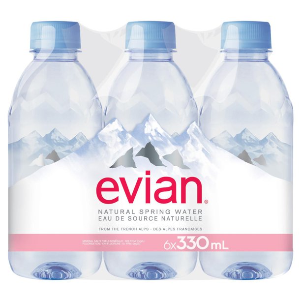 evian® Eau de source naturelle, emballage de 6 Bouteilles de 330 mL