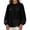 Black tops for women #1, variant on Women Bubble Sleeve Blouse, Ruffled Round Neck Long Lantern Sleeve Loose Shirt, Textured Flowy Tunic for Vacation and Casual Dinner Black,L