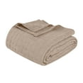 thumbnail image 2 of BNM Basketweave Cotton Blanket, Full/ Queen, Khaki Beige, 2 of 12