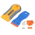 thumbnail image 4 of Flat Sticker Scraper Tool, Comfortable  Blade Scraper Tool Retractable 63Pcs Increase Productivity With Handle + Blades For Window For Labels, 4 of 8