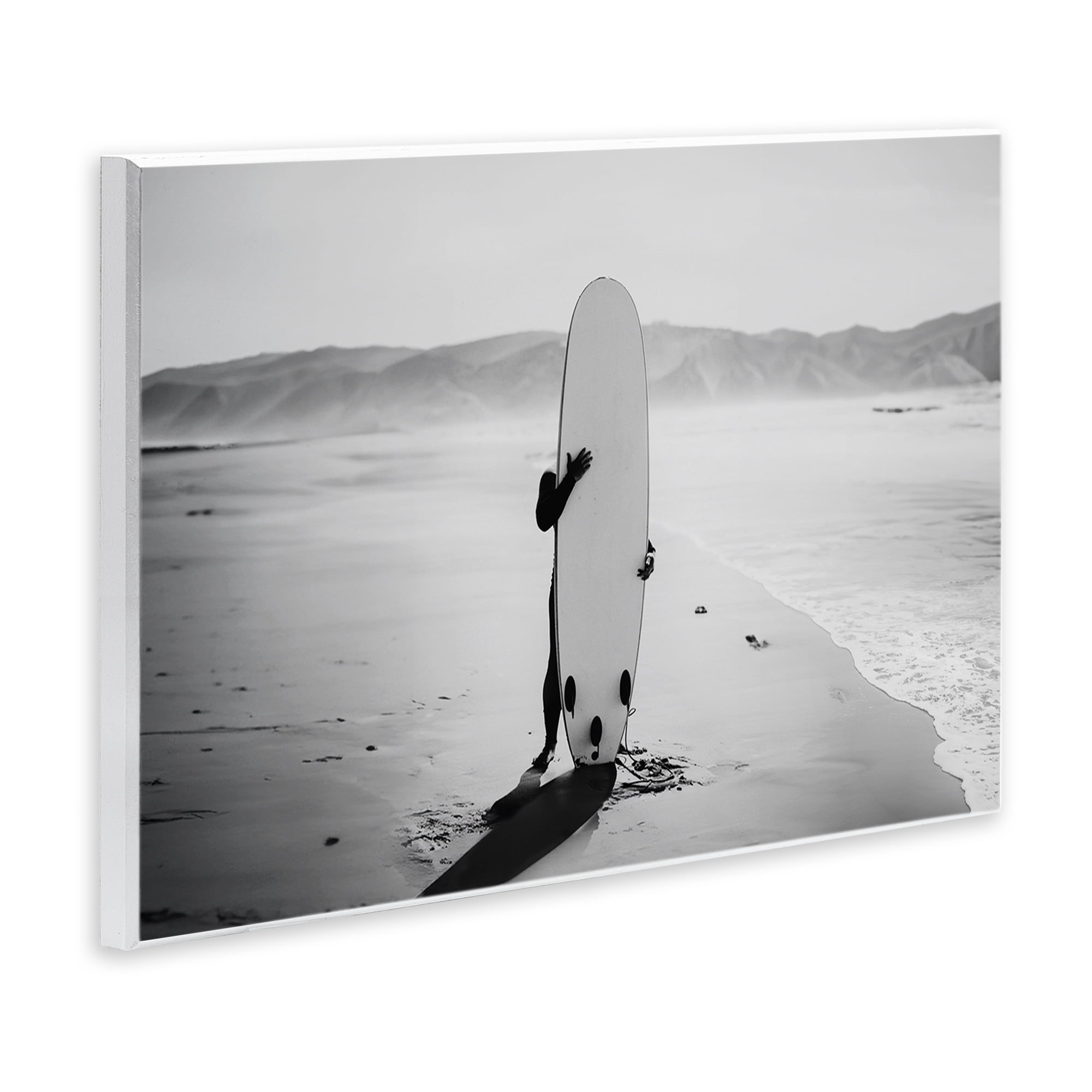 Stupell Industries Hiding with Surfboard Sports Photography Unframed Art Print Wall Art, 19 x 13