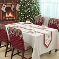 thumbnail image 4 of Christmas Chair Covers Set of 8 Winter Poinsettia Pine Cones Pine Needles Plaid Chair Back Covers Stretch Removable Washable Slipcovers Protector for Dining Room Kitchen Party Decor, 4 of 5