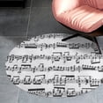 thumbnail image 4 of Sheet Music on Light Grey Round Carpet Circle Rug Outdoor Patio Area Rug Washable Large Area Rugs Hallway Room Decor Fitness Mats, 4 of 8
