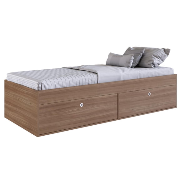 Base Cama Individual Con Cajones KingsHouse Recamara cafe Individual