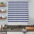 thumbnail image 5 of Blue Plaid Sheer Curtains 54" Long, Modern Minimalist Geometric Gingham Checkered Light Filering Curtains, Breathable Simi Curtain Privacy Drapes for Kitchen Bathroom Nursery Small Window Treatment, 5 of 9