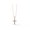 Rose Gold Vermeil, variant on 2MM Round Shape Larimar 925 Sterling Silver Cross Religious Pendant Necklace