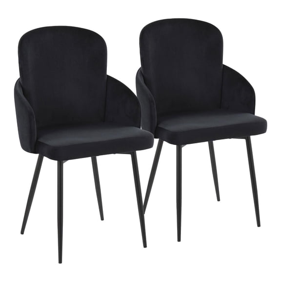 Lumisource Dahlia Set Of 2 Dining Chair In Black Metal Finish CH-DAHLIA2 BKVBK2