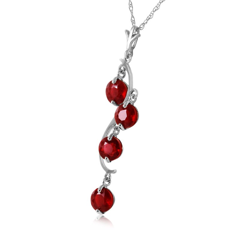 Galaxy Gold GG 14k Solid Gold Ruby Dream Catcher Pendant Necklace – 2 Carat Genuine Ruby Drop With Gold Chain