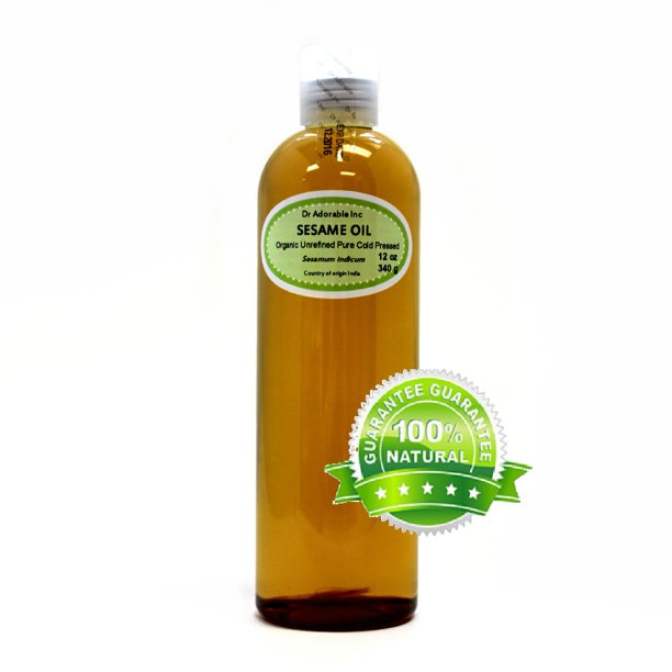 Dr. Adorable 100 Pure Sesame Seed Oil Unrefined Organic Cold Pressed Extra Virgin 12 oz
