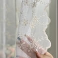 thumbnail image 6 of Beige Floral Lace Tie-Up Balloon Curtain with Rod Pocket, Victorian Style Tiered Roman Shade for Kitchen, Cafe, or Balcony Small Windows, Liftable Design (55 Inches Wide x 39 Inches Long), 6 of 9
