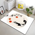 thumbnail image 2 of Doce animales del zodiaco chino pintura alfombra sala de estar área grande negro suave Boho decoración del hogar100x120cm (39x47 pulgadas)100x120cm (39x47 pulgadas) zhangmengya unisex, 2 of 2