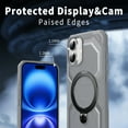 thumbnail image 6 of Heavy Duty Phone Case For iPhone 16 Plus,Built-in Rotatable Magnetic Ring Kickstand,Shockproof Dropproof Tough Rugged Anti-fall Protective Phone Case Cover For iPhone 16 Plus, Gray, 6 of 6
