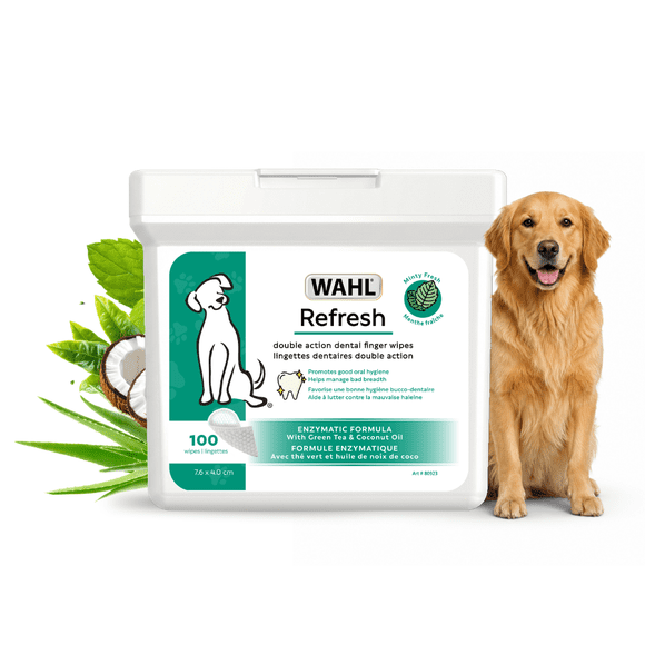 Dental Cleaning Finger Wipes for Dogs & Cats – Pet Teeth Cleaning Wipes with Peppermint Oil & Enzymes, Fresh Breath, Plaque & Tartar Control, Easy Daily Oral Care- model 58559
