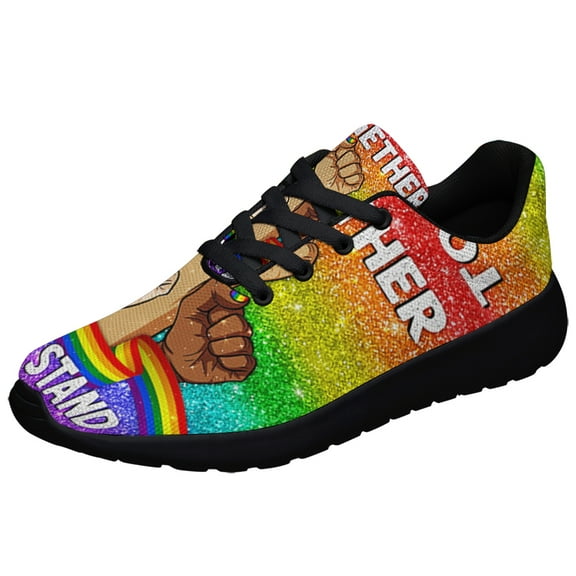 Together We Stand LGBT Shoes Sneakers for Women Men Black Size 3.5