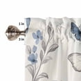 thumbnail image 5 of Window Treatment Valance Curtain, Blue Tulip Flower Butterfly Plant Shade Short Curtain for Kitchen Bathroom Living Room Bedroom Privacy Rod Pocket Drapes 54" W x 18" L 1 Panel, 5 of 8