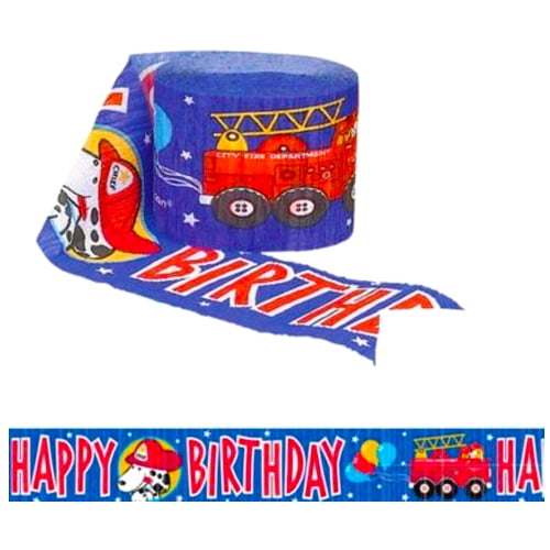 Fire Engine Fun Crepe Paper Streamer (30ft)