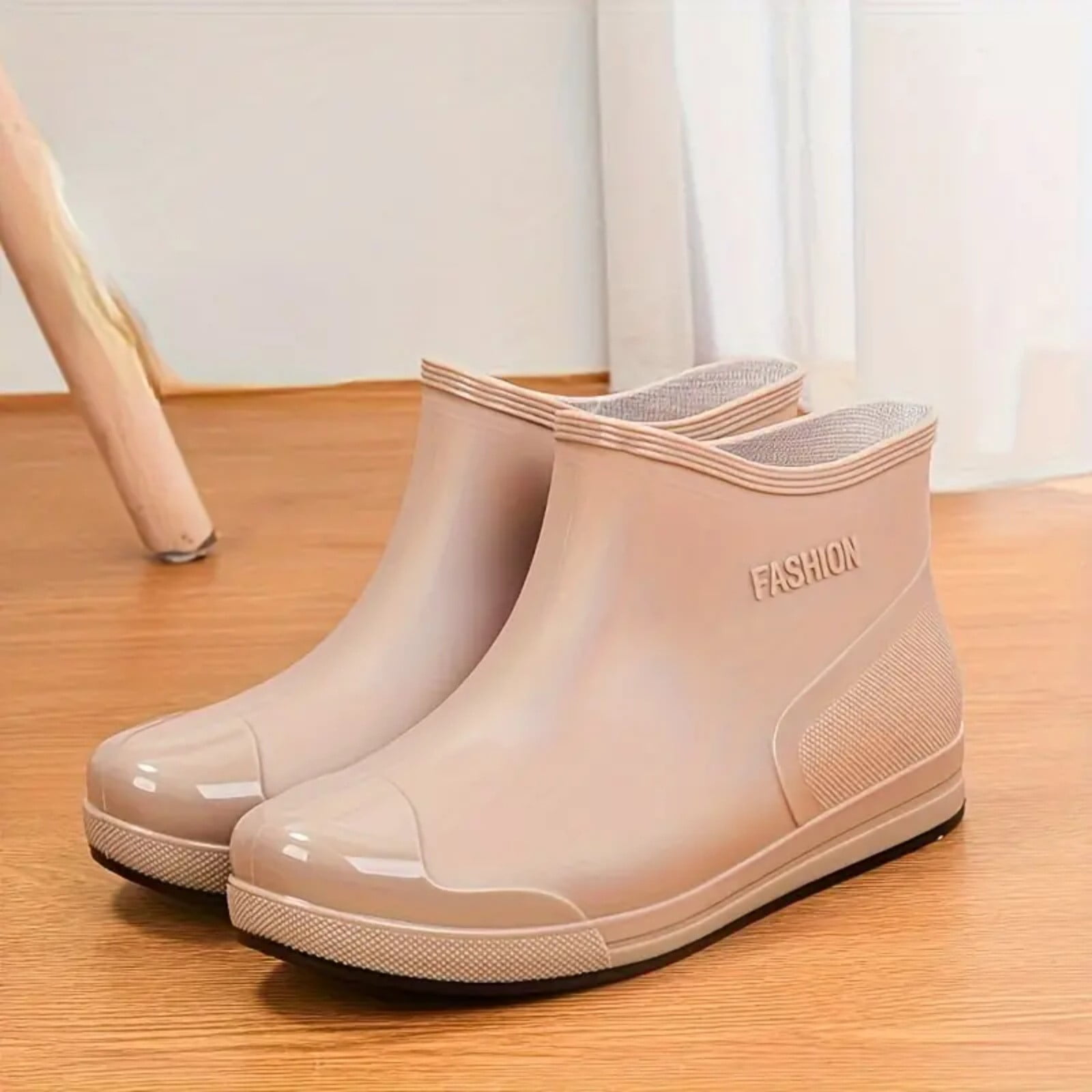 YLYL Women's Fashion Rain Boots Low Cut Short Tube Water Shoes with Non Slip Soles Warm Water Proof Rubber Boots
