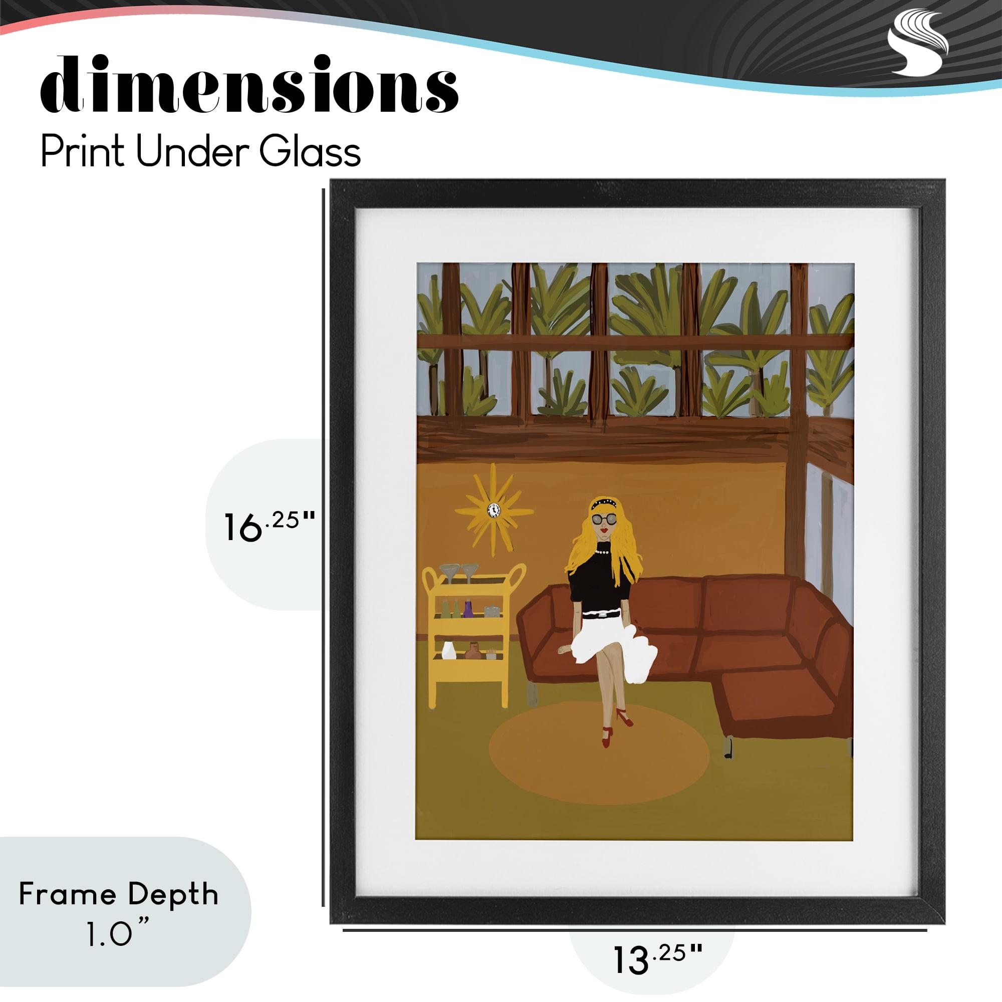 Stupell Industries Living The Girl Life Black Framed Print Under Glass, design by Kristal Clifford