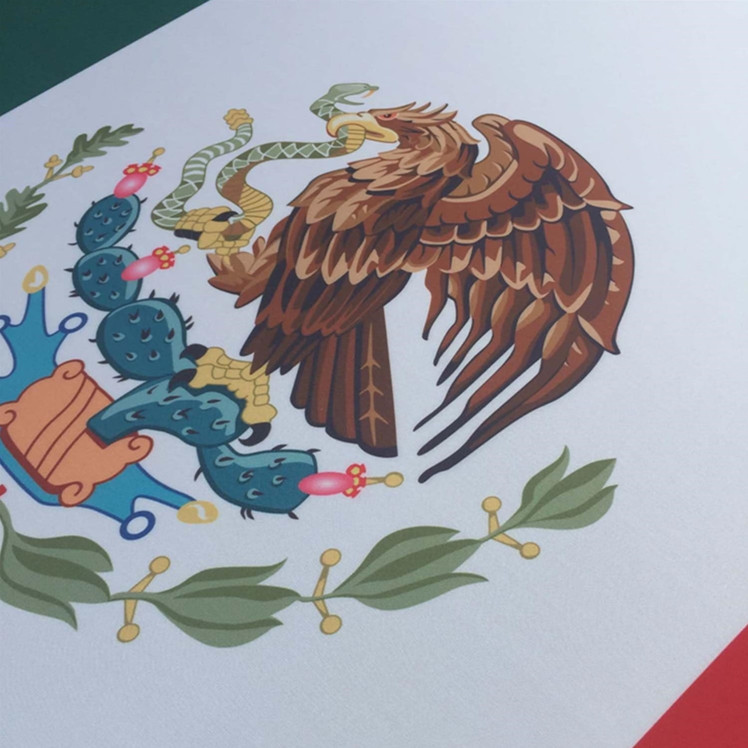 Mexico Flag Car Hood Cover Universal Size Elastic Polyester Patriot MX 4x5 ft