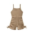 thumbnail image 1 of Toddler Baby Girls Summer Jumpsuits Solid Color Spaghetti Strap Sleeveless Knit Playsuits, 1 of 6