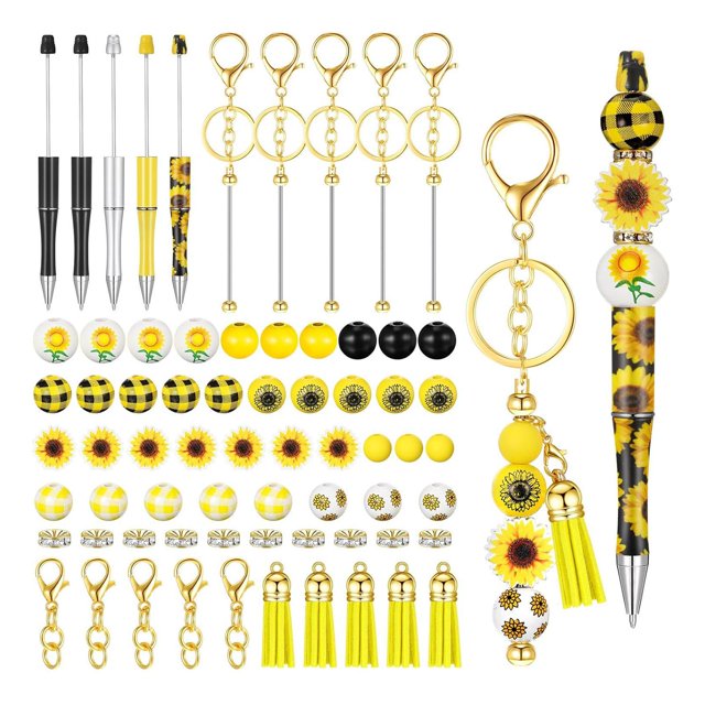 Bolígrafos con cuentas a granel con cuentas de surtidos, novedad para mujeres, oficina, adolescentes, estudiantes, niños, joyería, fabricación