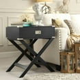 thumbnail image 2 of Weston Home Modern End Table with X-Base Legs and Drawer, Black, 2 of 6