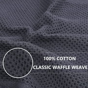 Evlmd Kitchen Towels,6-Pack Dish Towels 100% Cotton Waffle Weave Ultra Soft Absorbent Quick Drying Dish Rags,Dish Cloths, Dishcloths Sets,Tea Dowels for Kitchen,Bar Towels,12x12 Inches, Gray