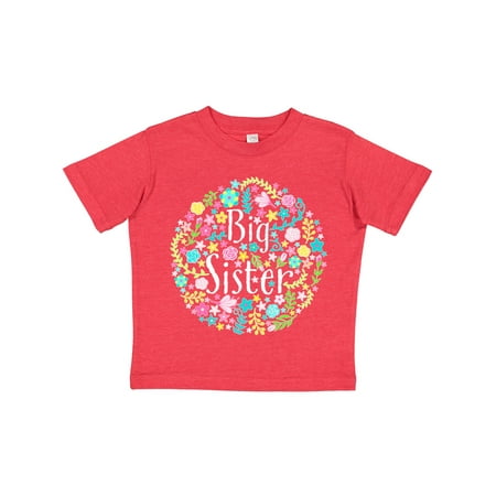 

Inktastic Big Sister with Flower Circle Gift Toddler Boy or Toddler Girl T-Shirt