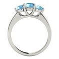 thumbnail image 4 of Mauli Jewels Rings for Women 2.15 Carat Three Stone Blue Topaz Ring 4-prong 10k White Gold, 4 of 7