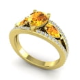 thumbnail image 2 of 2.00 Ct Pear Shape Citrine Gemstone & Natural Diamond Sparkle Wedding Ring for her Solid 14K Yellow Gold Size 6.5 by Diamond-Capitals, 2 of 8
